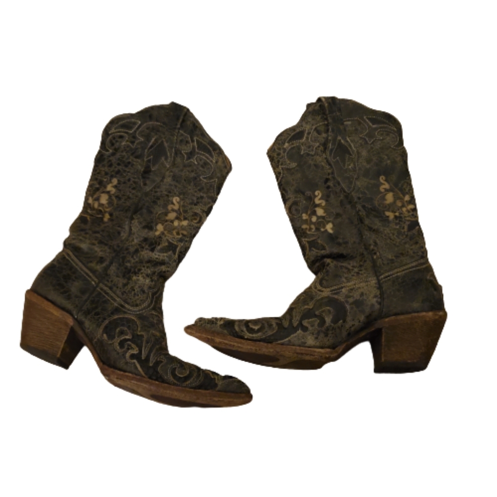Corral vintage distressed western leather boots 7M
